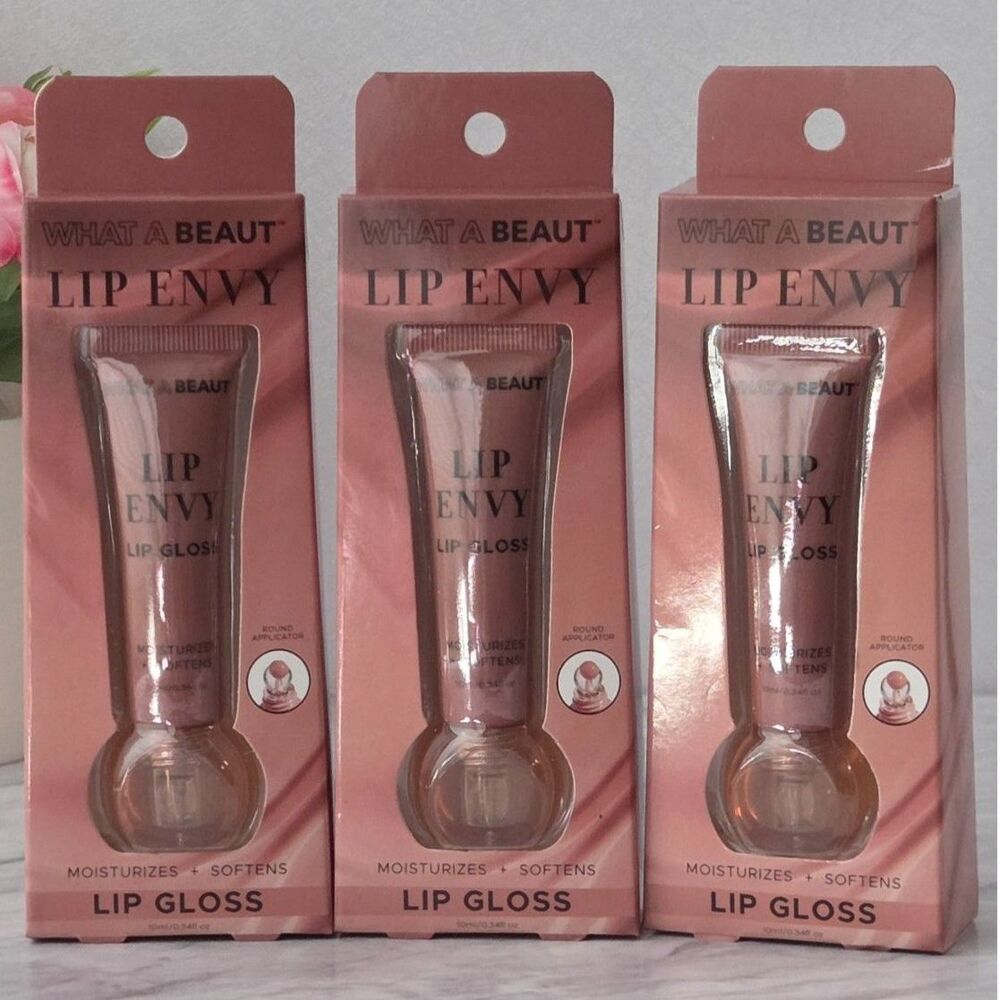 What A Beaut Lip Envy Moisturizing Lip Gloss #24 3-Pack NEW